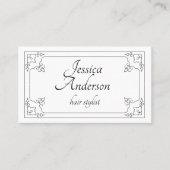 最小主義の白黒シンプルなヘアーサロンの上品 名刺 (正面)