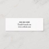 最小主義の白黒モダンな名刺 スキニー名刺 (裏面)