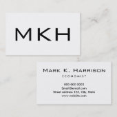 最小主義の白黒モダンな名刺 名刺 (正面/裏面)