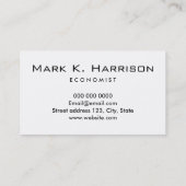 最小主義の白黒モダンな名刺 名刺 (裏面)