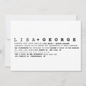 最小主義の白黒結婚式招待状 招待状 (正面)