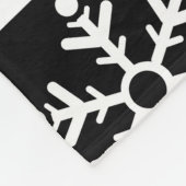 最小主義の白黒雪片パターン フリースブランケット (角)