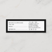 最小主義の社会的な媒体の豪華なBlack&Whiteの紹介 スキニー名刺 (裏面)