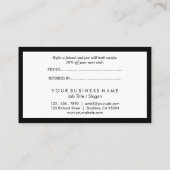 最小主義の社会的な媒体の豪華なBlack&Whiteの紹介 名刺 (裏面)