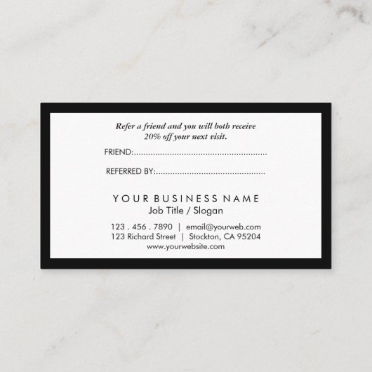 最小主義の社会的な媒体の豪華なBlack&Whiteの紹介 名刺 (裏面)