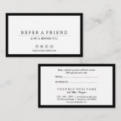 最小主義の社会的な媒体の豪華なBlack&Whiteの紹介 名刺 (正面/裏面)