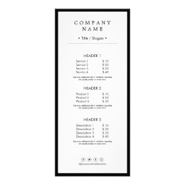 最小主義の社会的な媒体の贅沢Black&Whiteをきれいにして下さい ラックカード