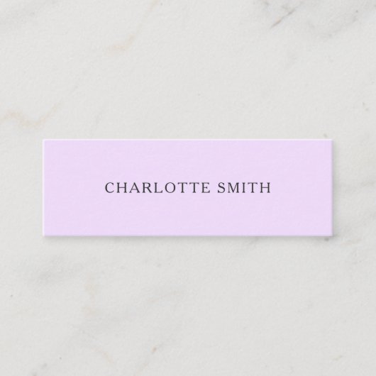 最小主義の粋でモダンなパステル調の名刺 スキニー名刺 (正面)