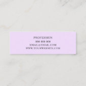 最小主義の粋でモダンなパステル調の名刺 スキニー名刺 (裏面)