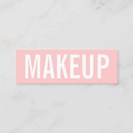 最小主義の粋なメーキャップアーティストの名刺 スキニー名刺 (正面)