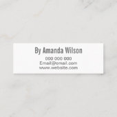 最小主義の粋なメーキャップアーティストの名刺 スキニー名刺 (裏面)