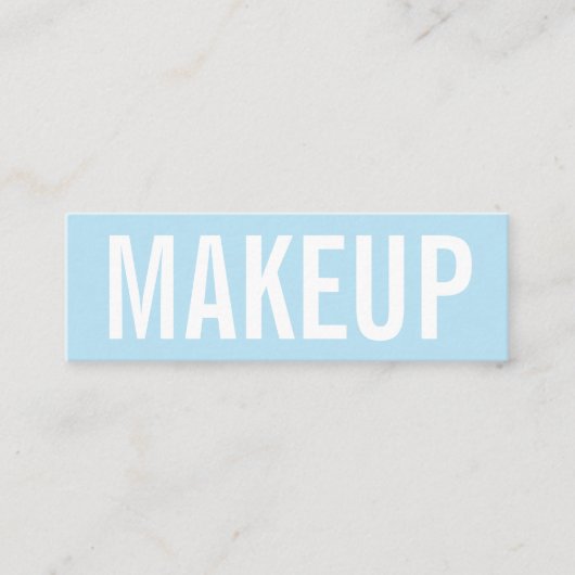 最小主義の粋なメーキャップアーティストの名刺 スキニー名刺 (正面)