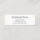 最小主義の粋なメーキャップアーティストの名刺 スキニー名刺 (裏面)