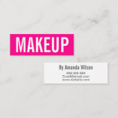 最小主義の粋なメーキャップアーティストの名刺 スキニー名刺 (正面/裏面)