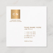 最小主義の粋な金ゴールドの正方形の白い名刺 スクエア名刺 (裏面)