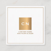 最小主義の粋な金ゴールドの正方形の白い名刺 スクエア名刺 (正面)