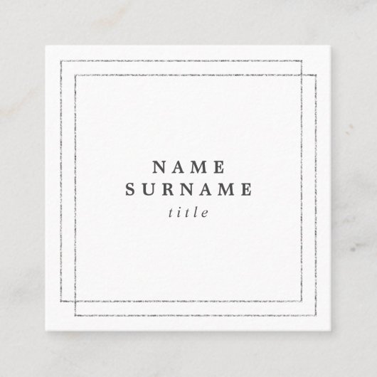 最小主義の粋な銀製の正方形の名刺 スクエア名刺 (正面)