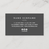 最小主義の粋な銀製のSocialMediaの名刺 名刺 (裏面)