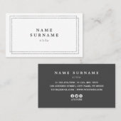 最小主義の粋な銀製のSocialMediaの名刺 名刺 (正面/裏面)