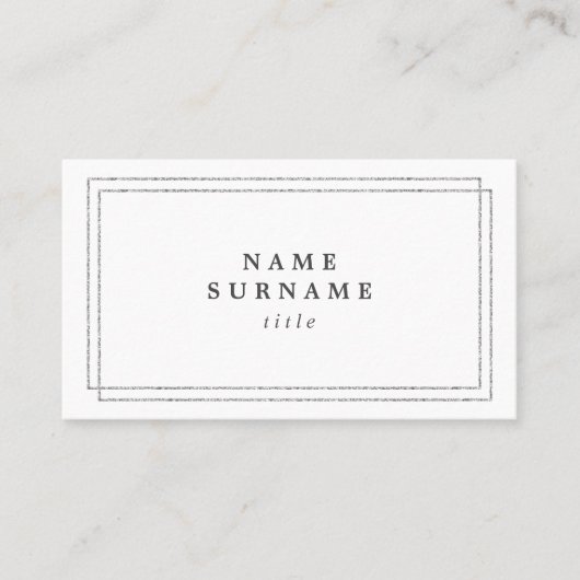 最小主義の粋な銀製のSocialMediaの名刺 名刺 (正面)