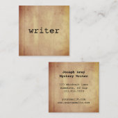 最小主義の素朴なペーパー作家の作家 スクエア名刺 (正面/裏面)