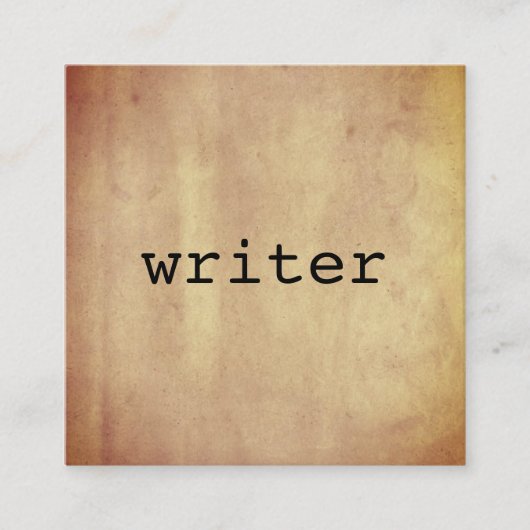 最小主義の素朴なペーパー作家の作家 スクエア名刺 (正面)