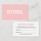 最小主義の紹介のピンクのモダンな名刺 名刺 (正面/裏面)