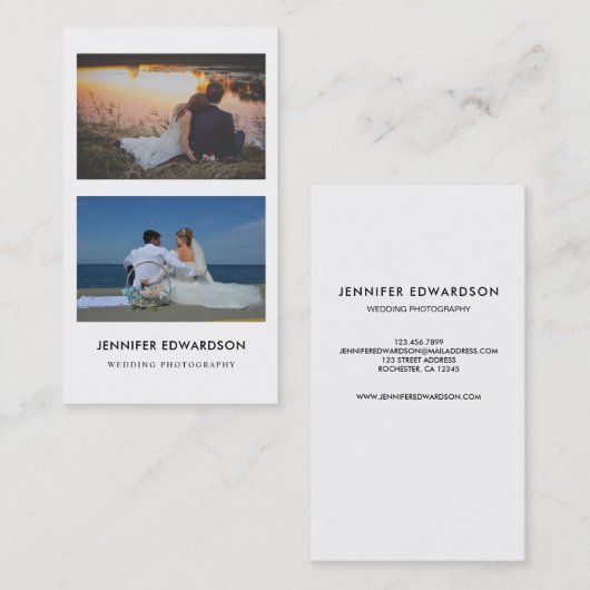 最小主義の結婚式のカメラマンのプロフェッショナル 名刺 (正面/裏面)