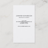 最小主義の結婚式のカメラマンのプロフェッショナル 名刺 (裏面)