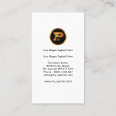 最小主義の緑の絵筆の白い家の絵画 名刺 (裏面)