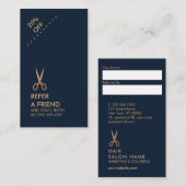 最小主義の美容師の縦の紹介カード 名刺 (正面/裏面)