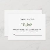 最小主義の群葉|のベビーシャワーのおむつのラッフル エンクロージャーカード (正面/裏面)