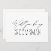 最小主義の花婿の付添人の結婚式の提案カード 招待状 (正面/裏面)