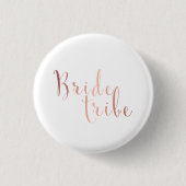 最小主義の花嫁の種族のばら色の金ゴールド 缶バッジ (正面)