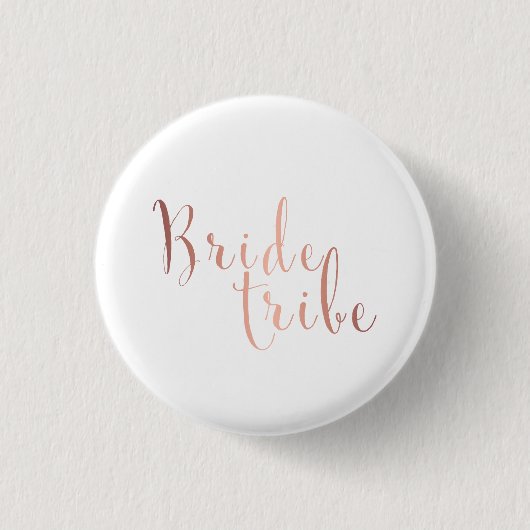 最小主義の花嫁の種族のばら色の金ゴールド 缶バッジ (正面)
