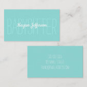 最小主義の薄緑のベビーシッターの育児のシンプル 名刺 (正面/裏面)