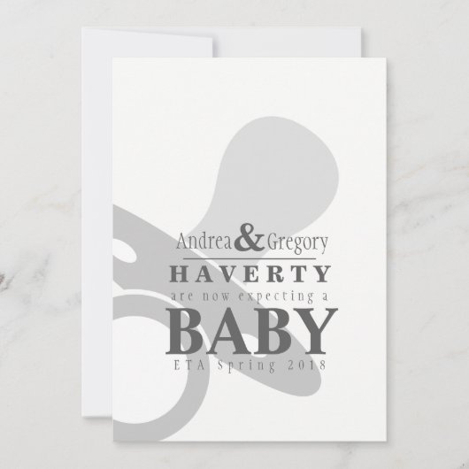 最小主義の調停者のシンプルな妊娠の発表 案内状 (正面)