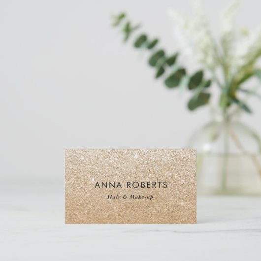 最小主義の豪華な金ゴールドのグリッターの名刺 名刺 (スタンド正面)