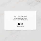 最小主義の赤い唇のメーキャップアーティスト 名刺 (裏面)