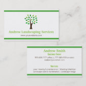 最小主義の造園は緑の木の葉を整備します 名刺 (正面/裏面)