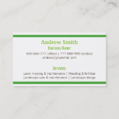 最小主義の造園は緑の木の葉を整備します 名刺 (裏面)