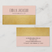最小主義の金のピンクの名刺 名刺 (正面/裏面)