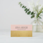 最小主義の金のピンクの名刺 名刺 (スタンド正面)