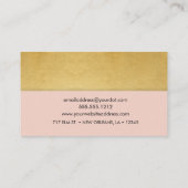 最小主義の金のピンクの名刺 名刺 (裏面)