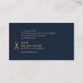 最小主義の金ゴールドのはさみの美容師のロイヤリティカード 名刺 (裏面)