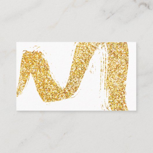 最小主義の金ゴールドのブラシのメーキャップアーティストの名刺 名刺 (裏面)