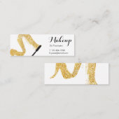 最小主義の金ゴールドのメーキャップアーティストの小型名刺 スキニー名刺 (正面/裏面)