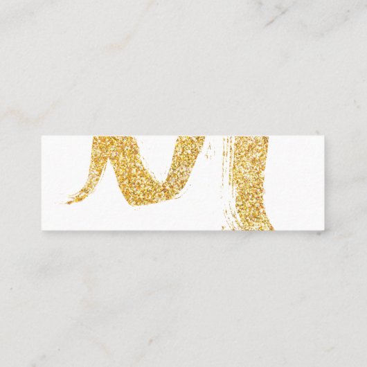 最小主義の金ゴールドのメーキャップアーティストの小型名刺 スキニー名刺 (裏面)