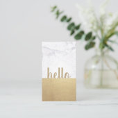 最小主義の金ゴールドの大理石のこんにちは豪華な作家の垂直 名刺 (スタンド正面)