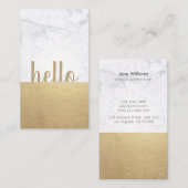 最小主義の金ゴールドの大理石のこんにちは豪華な作家の垂直 名刺 (正面/裏面)